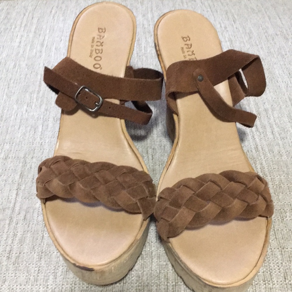 New Suede cork wedges